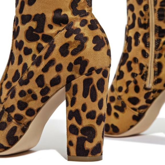 Isabella Leopard Print Thigh High Boots - Picture 5 of 6